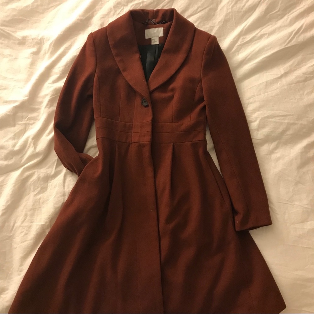 H&M Burgundy Wool Coat